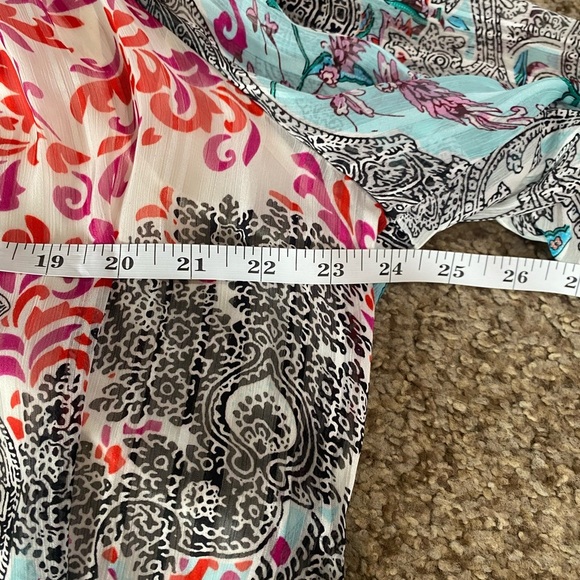 Daniel Rainn DR2 Blouse Womens Plus 2X Paisley Floral Balloon 3/4 Sleeve 2 Piece - Picture 13 of 15